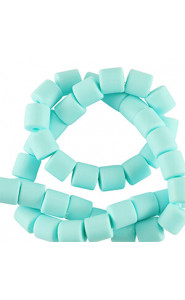 Polymer tube beads 6mm - Mint blue